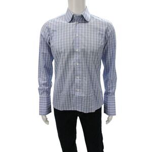 Ascot Chang Men's Casual Long Sleeves Button Down Plaid Shirt Size S